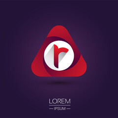 logo letter R red colored in the triangle shape, Vector design template elements for your Business or company identity.