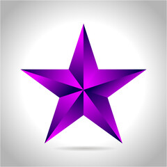 Fototapeta premium illustration of a purple gold star on steel background. vector file New year Christmas