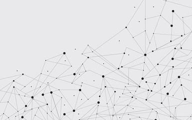 Network abstract connection isolated on gray background. Network technology background with dots and lines. Ai background. Modern abstract concept. Ai vector, network technology