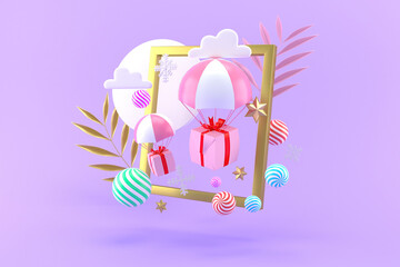 3d illustration for new year holidays and Christmas