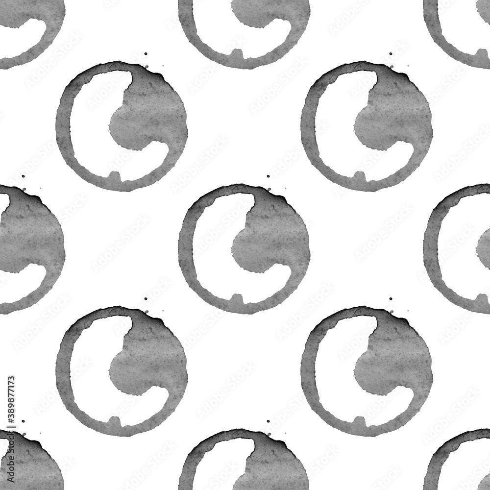 Aufkleber seamless pattern with black circles isolated on white background