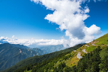 Naklejka na ściany i meble Beautiful scenery at Hehuanshan Main Peak, Wuling, Nantou County, Taiwan
