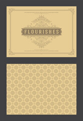 Vintage ornament greeting card calligraphic ornate swirls and vignettes frame design vector template