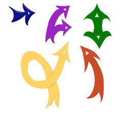 Beautiful arrows of different colors and different directions.