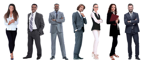 Fototapeta na wymiar group of successful business people standing in a row.