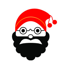 Cute Happy Santa Characters, For Christmas cards, banners, tags and labels. vector illustration