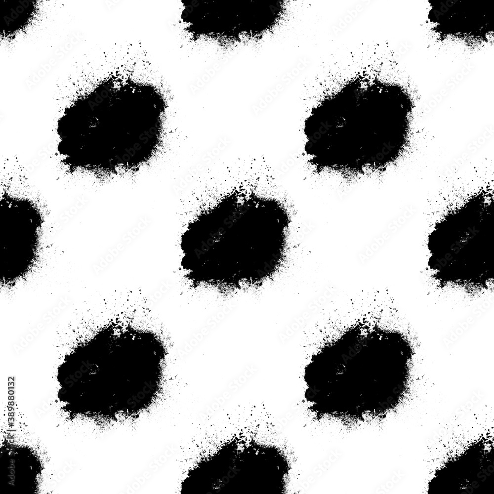 Poster set of black splashes with splashes isolated on white background
