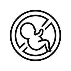 abortion medical procedure line icon vector. abortion medical procedure sign. isolated contour symbol black illustration
