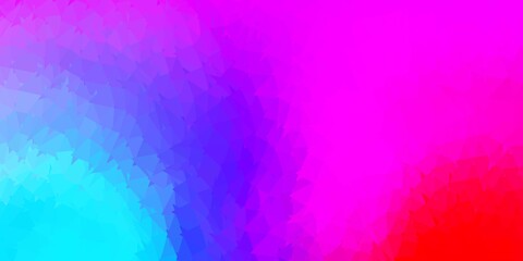 Light blue, red vector gradient polygon layout.
