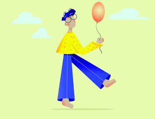 person with balloon