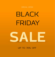 Advertising poster for black Friday. Banner for discounts and sales. A poster with an inscription and a special offer of the store. Online store with home delivery. Vector illustration.