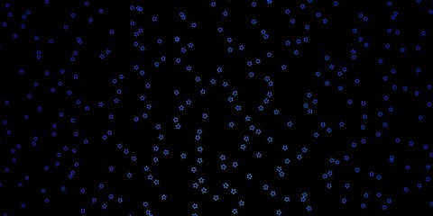 Dark BLUE vector pattern with abstract stars.