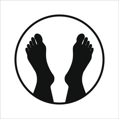 Human feet Vector icon on white background. color editable