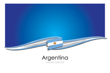 Argentina Flag with colored hand drawn lines in Vector Format