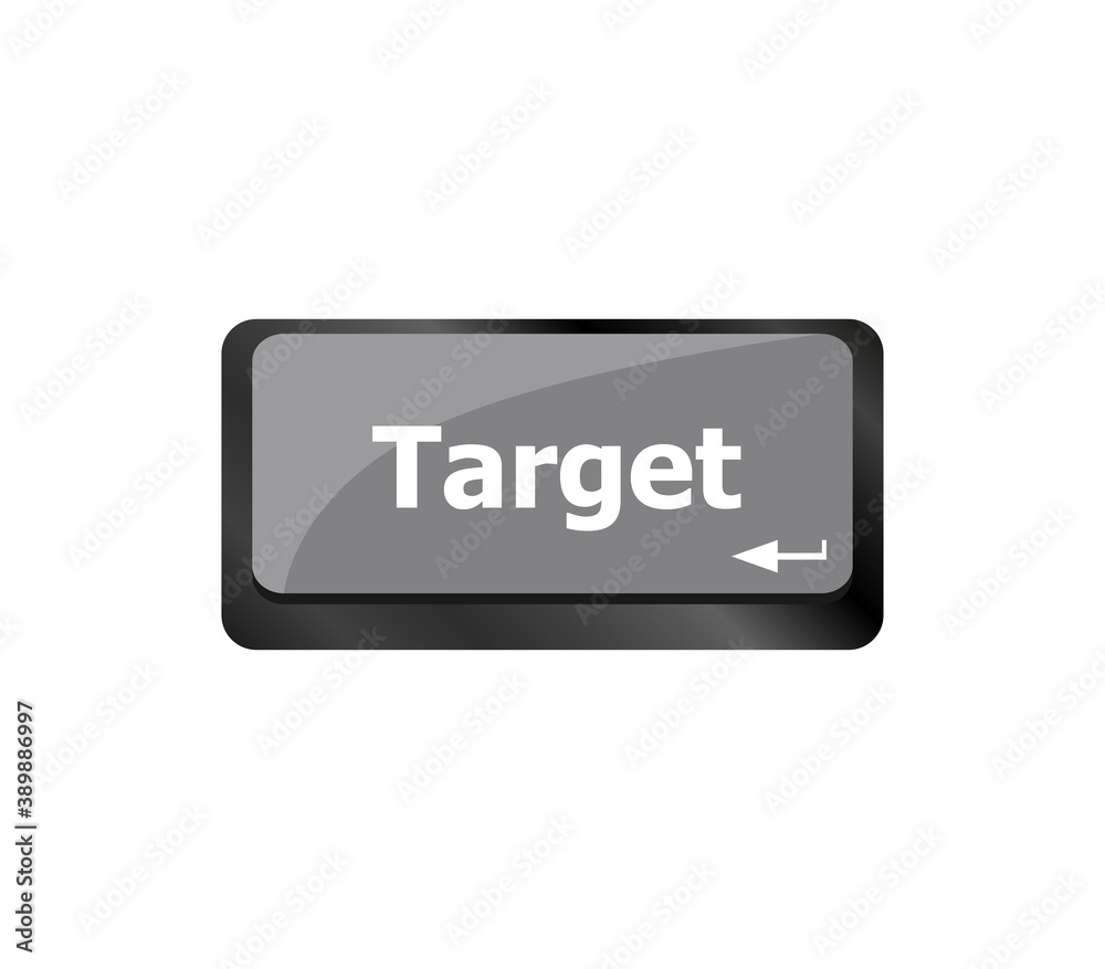 Poster target button on computer keyboard. business concept