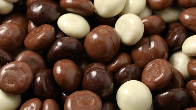 White and brown traditional choclate Dutch spiced cookies full frame close up