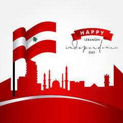 Lebanon Independence Day Vector Design Illustration For Banner and Background