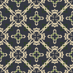 ornamental lace pattern, circle background with many details, looks like crocheting handmade lace, seamless texture, seamless vintage pattern symmetrical