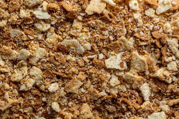 A cake crumbs background texture top view