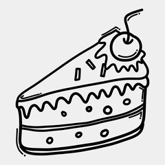 cake doodle vector icon. Drawing sketch illustration hand drawn line eps10