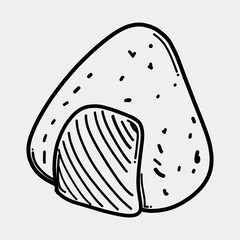 Rice ball doodle vector icon. Drawing sketch illustration hand drawn line eps10