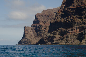 Sea cliffs in the Special Natural Reserve of Gui Gui. Aldea de San Nicolas de Tolentino. Gran Canaria. Canary Islands. Spain.
