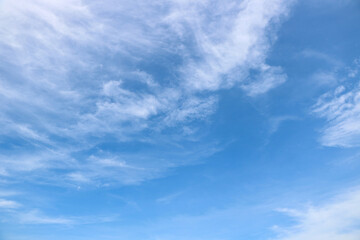 Clear and clean of blue sky and white clouds for nature background