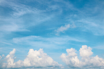Clear and clean of blue sky and white clouds for nature background