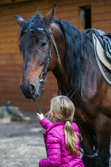 Obraz premium girl with horse