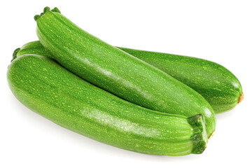 fresh green zucchini or marrow isolated on white background. full depth of field. clipping path