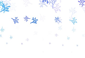 Light Pink, Blue vector doodle pattern with branches.