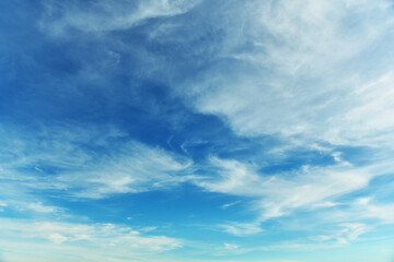 Sky cloud, beautiful clouds in the blue sky in Thailand