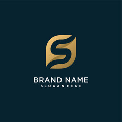 Golden letter logo with inital S for company, creative, brand, Premium Vector part 6