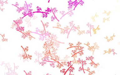 Light Pink, Yellow vector natural backdrop with branches.