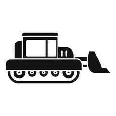 Bulldozer icon. Simple illustration of bulldozer vector icon for web design isolated on white background