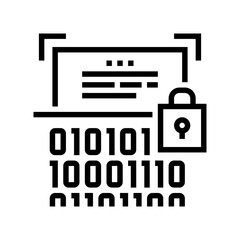 binary encryption line icon vector. binary encryption sign. isolated contour symbol black illustration