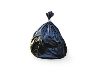 Close up of a garbage bag isolated on white background with clipping path.