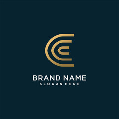 Golden letter logo with inital C for company, creative, brand, Premium Vector part 10