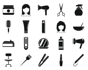 Beauty stylist icons set. Simple set of beauty stylist vector icons for web design on white background