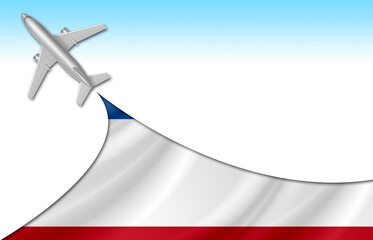 3d illustration plane with Crimea flag background for business and travel design