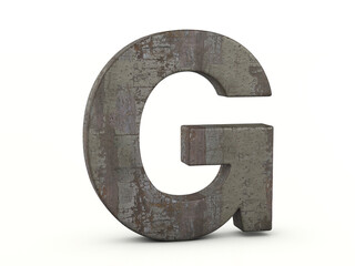 Rusty metal letter G