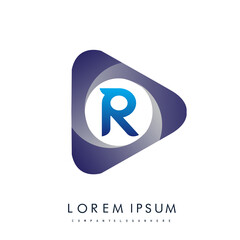 R letter logo in the triangle shape, font icon, Vector design template elements for your Business or company identity.