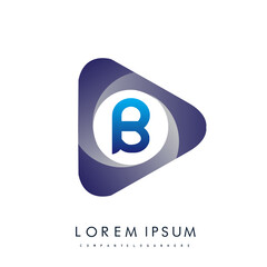 B letter logo in the triangle shape, font icon, Vector design template elements for your Business or company identity.