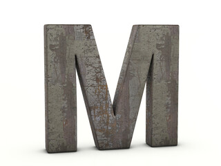 Rusty metal letter M