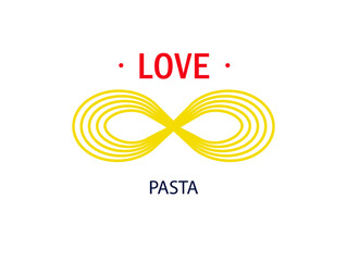 Love pasta icon in linear style. Vector.