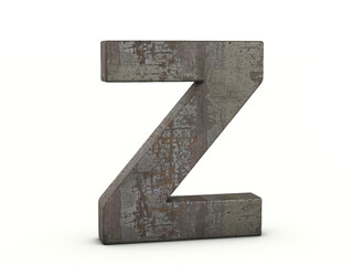 Rusty metal letter Z
