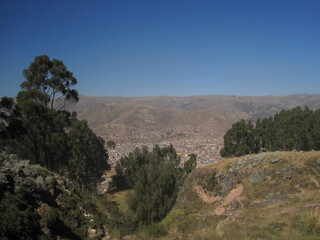 Fototapeta na wymiar The nature around the Inca Temple of Heaven and Lake Titicaca in Peru, South America
