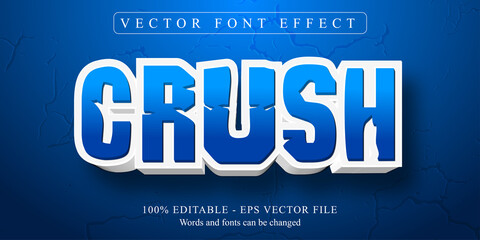 Crush text, cartoon style editable text effect