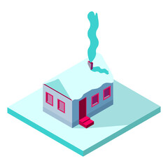 Isometric house icon.Vector illustration isolated on white background.