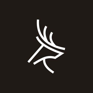 line deer head logo design Royalty Free Vector Image
